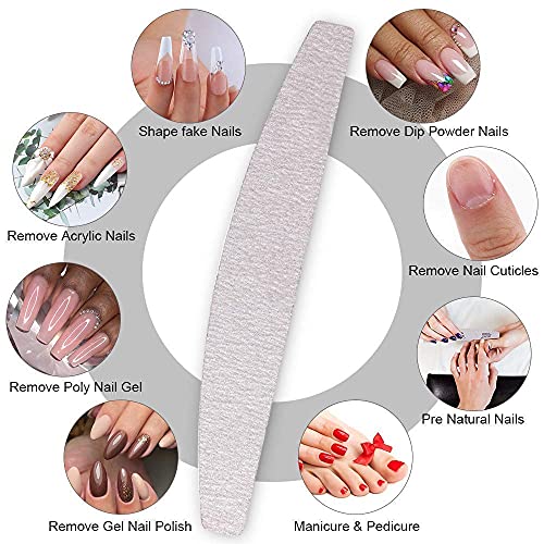 MAYCREATE® 20PCS Professional Nail Files Buffers Kit Arch Shape 100 180 Grit Dual-Sided Emery Board for Manicure Acrylic Nails Gel Polish Removal Durable Washable Shaper Grey MAYCREATE® 20PCS Professional Nail Files Buffers Kit Arch Shape 100 180 Grit Dual-Sided Emery Board for Manicure Acrylic Nails Gel Polish Removal Durable Washable Shaper Grey